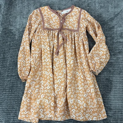 Vestido Floral Manga Larga Smockingbird Niña Pequeña 5t Otoño Cottagecore Foto 1 de 4