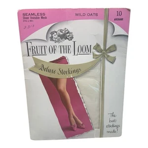 Vintage Fruit Of The Loom Gold Ribbon Deluxe Strümpfe Wild Oats 10 Durchschnitt - Bild 1 von 2