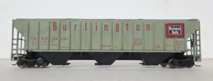 HO Scale Athearn Covered Hopper 3Bay RTR Burlington Kadees MetalWheels Weathered - Bild 1 von 7