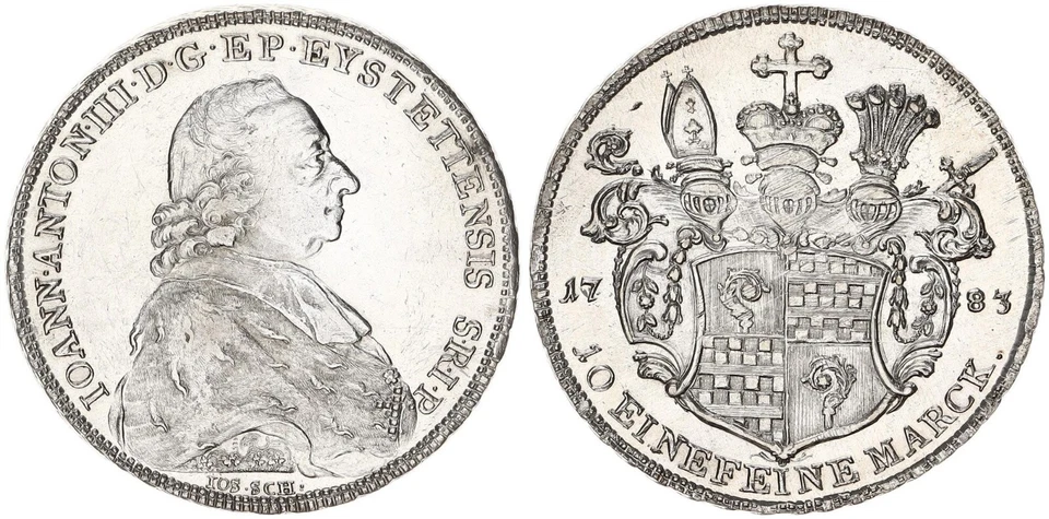 Diocese of Eichstätt - Munich Convention Thaler 1783 vz/vz-st 110493 - Image 1 of 1