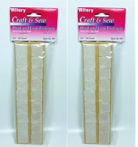 LOT OF Allary Stick-On No Sew Hook & Loop Fasteners, 3/4", 72 Count - SQUARE - Picture 1 of 4