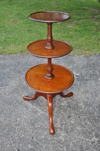 Antique Georgian Mahogany Three Tier Dumbwaiter Butlers Table - Picture 1 of 7