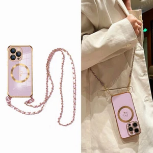 Crossbody Lanyard Magnet Case For iPhone 16 15 Pro Max 14 13 12 11 Magsafe Cover - Picture 1 of 22