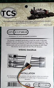DCC Train Control Systems TCS MC-3.5"-UK Harness 7-pin JST to 8-pin NMRA plug UK - Picture 1 of 4