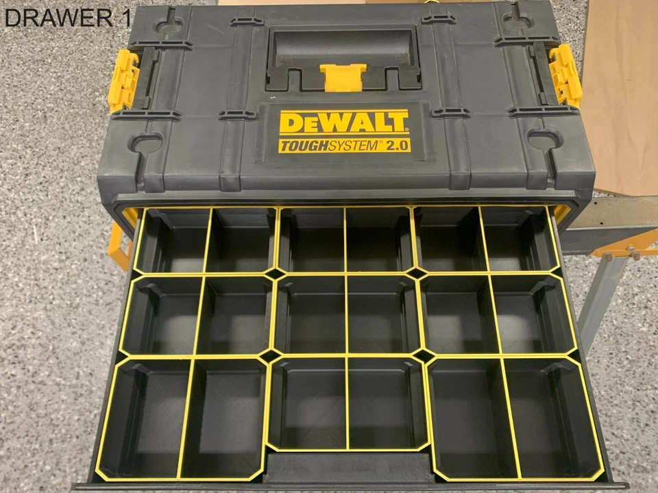 DeWALT ToughSystem 2.0 3 Drawer 3D Printed Tool Organizer bins - Image 1 of 4