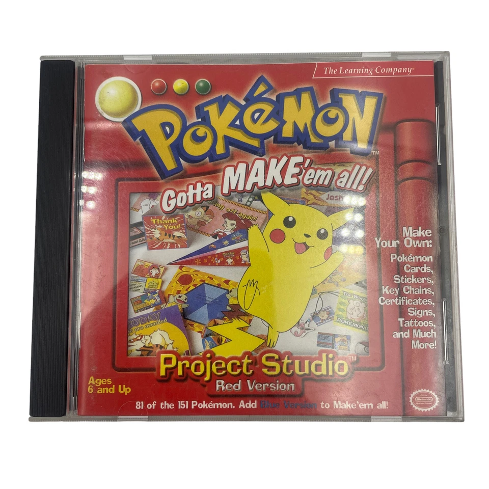 Pokémon: Project Studio Red Version (PC 1999) Gotta Make Em All - PC DVD Game - Image 1 of 1