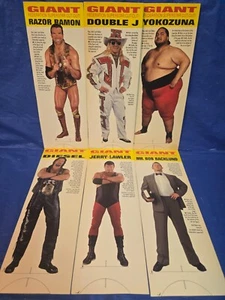 6 WWF (1995) Giant Federation Superstar Cut-Outs; RAZOR RAMON, DIESEL, LAWLER - Picture 1 of 3