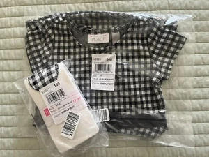 The Children's Place Toddler Girls Black/White Check Dress w/Matching Tights NWT - Picture 1 of 6