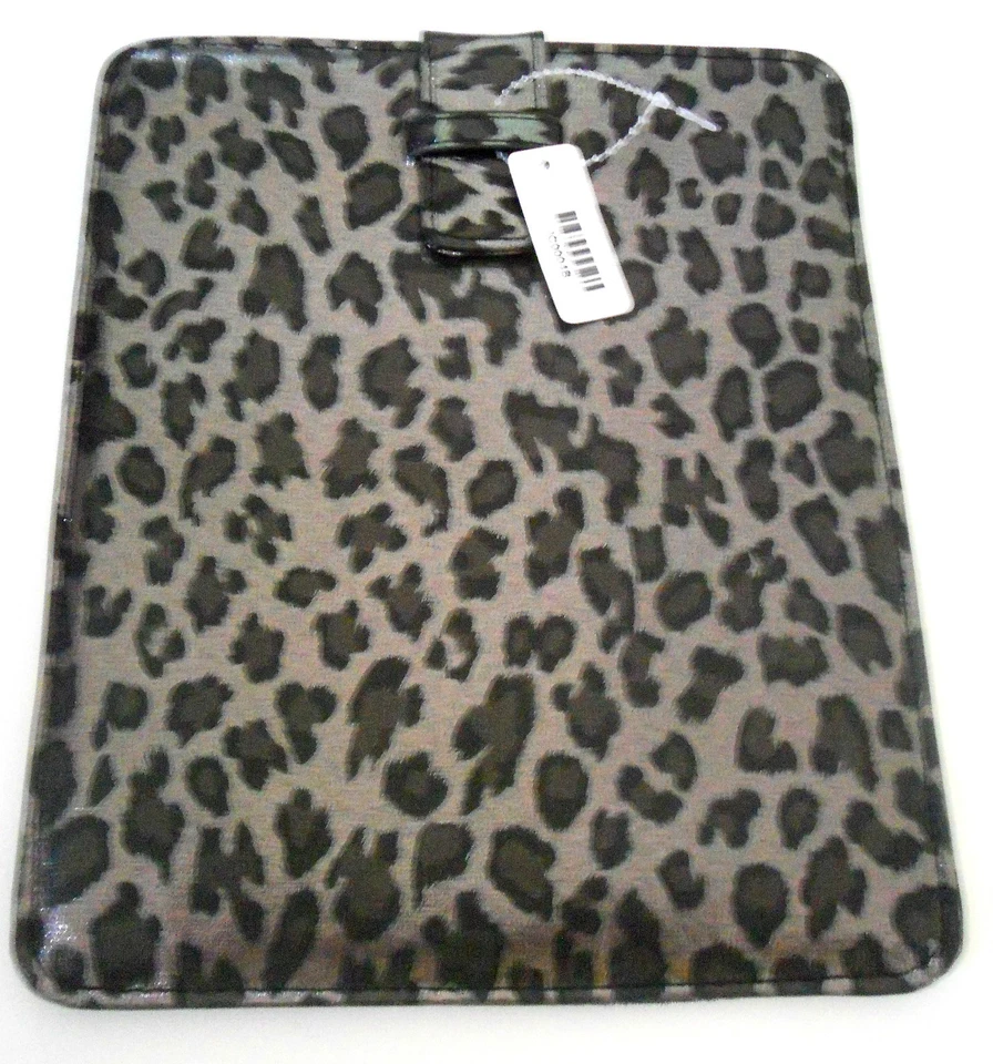 IPAD TABLET PEWTER LEOPARD CASE SLEEVE POUCH COVER - Image 1 of 3