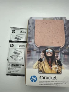HP Sprocket Portable Printer on 2x Zink Paper Packs,  2x3” PINK New Unused - Picture 1 of 6