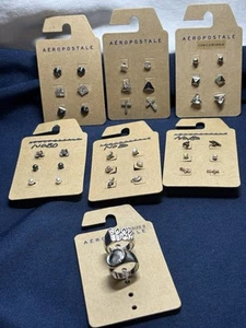Aeropostale 6er Set Ohrstecker & 1 Set 2 Ringe bunt - Bild 1 von 9