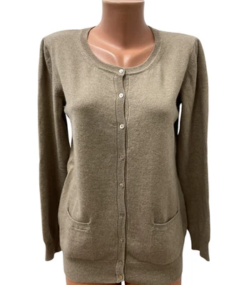 C&A Gr. L 100% KASCHMIR Damen Strickjacke Beige Rundhals Langarm - Bild 1 von 4