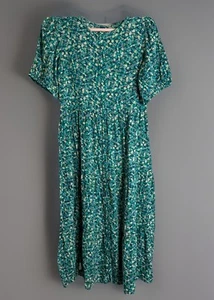 Old Navy Cottage-core Green Yellow Floral Button Front Maxi Dress Size Small - Picture 1 of 5