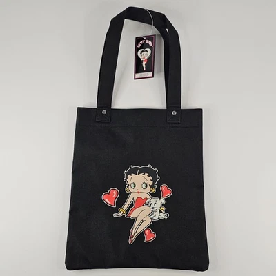 Bolso de Mano Betty Boop Negro Nylon Cierre a Presión con Forro 2008 Foto 1 de 4