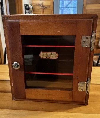 Vintage Wood Medical/Barber/Apothecary Cabinet w/ Removable Glass Shelves - Image 1 of 4