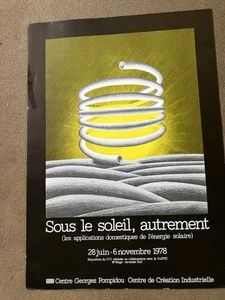 Vintage Original Französisches Ökologie Poster Museum Expo Solarenergie 1978 - Bild 1 von 5