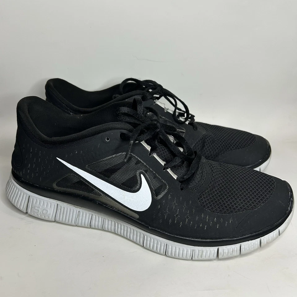 Кроссовки беговые женские Nike Free Run+ 3 черные светоотражающие серебристые размер 13 - Изображение 1 из 4