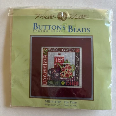 MILL HILL Buttons Beads Kit Counted Cross Stitch TEA TIME MH14-4105 NEW - Image 1 of 3