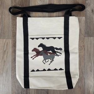 Vtg ElPaso SADD Canvas Tote Bag Horse Native American Southwest Print - Picture 1 of 7