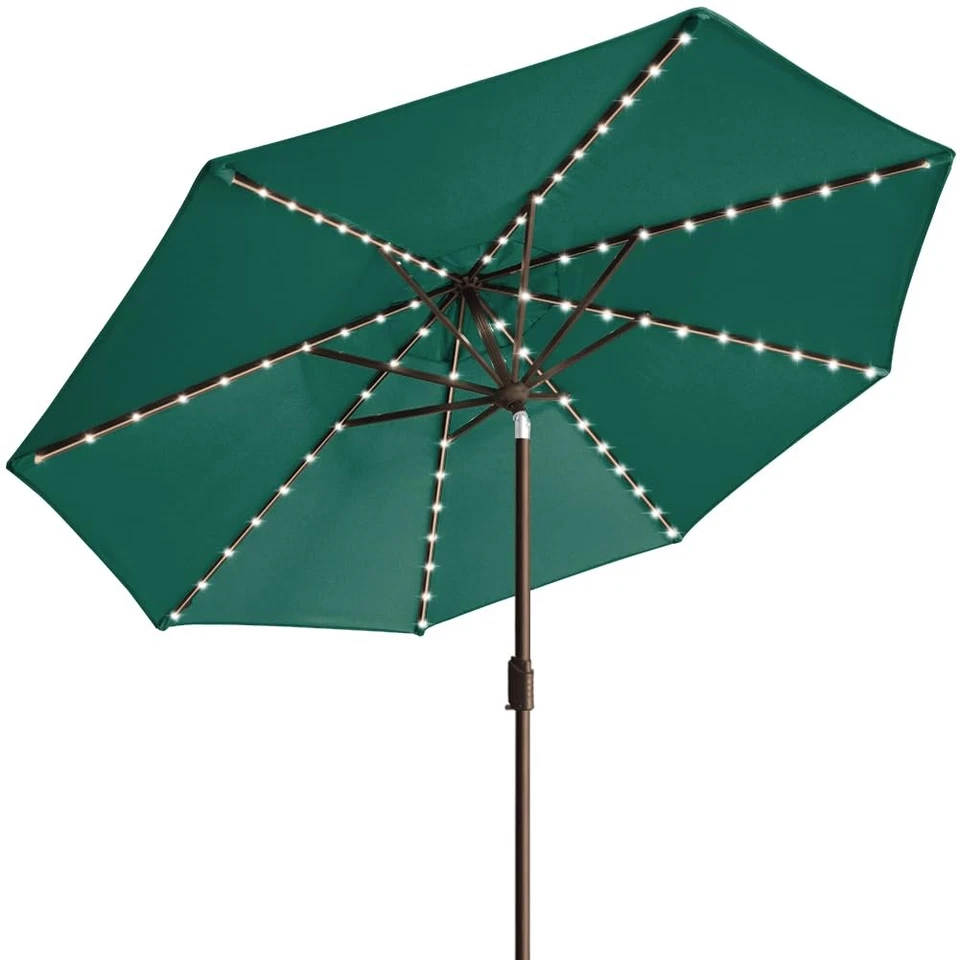 EE. UU. 10 años sin desvanecimiento solar 9 pies paraguas de mercado con 80 luces LED para patio... Foto 1 de 4