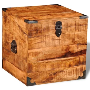 Storage Box Brown Rough mango wood 18.1 x 18.1 x 18.1 in vidaXL - Picture 1 of 10
