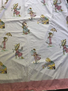 vintage SARAH KAY style print Single bed Quilt Doona Cover 150 x 185cm - Picture 1 of 13