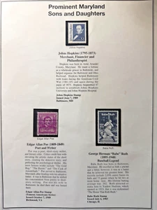 Prominent  Maryland Sons and Daughters U.S. Postage Stamps!  Babe Ruth 🔥 ! - Picture 1 of 5