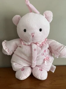 Carters Just One Year Musical Pull Pink Teddy Bear 10" Plush Lullaby Baby Crib - Picture 1 of 5