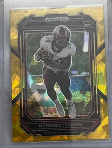 Mohamed Ibrahim 2023 Prizm Draft Picks Gold Ice RC Football Card #128 Gophers - Picture 1 of 2