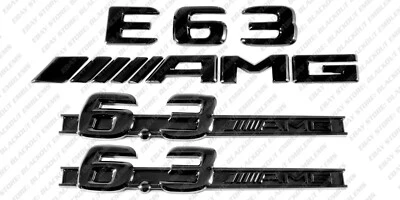 Trunk Black Emblems Badges Logos Letters New for Mercedes-Benz E63 AMG W211 6.3L - Image 1 of 4