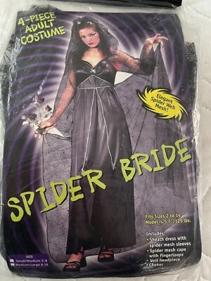 Vintage Fun World/Easter Unlimited Adult "Spider Bride" Costume Sm/Med 2-8 - Image 1 of 4