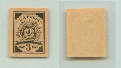 Latvia 1919 SC 25 MNH no wmk proof black yellow p . f2938 - Изображение 1 из 2