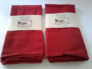 Easy Care Brussels RED Napkins Bardwill Linens 2 packages of 2 NEW! (CB1) - Picture 1 of 4