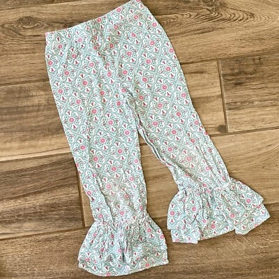 Mud Pie Talla 5T Niñas Doble Volante Volantes Parte Inferior Boutique Cómodas Leggings Pantalones Foto 1 de 3