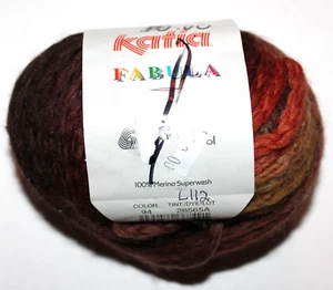 Katia Fabula Col 94 Brown red Orange Mix 100% Merino Superwash 50gr 38yd - Picture 1 of 7