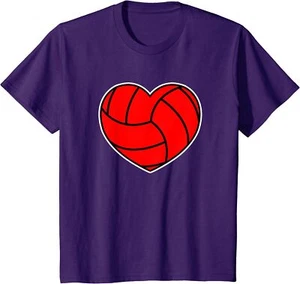 Valentine's Day Volleyball Red Heart Pajama Youth Unisex T-shirt - Picture 1 of 6