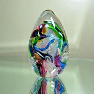 Huevo dicrotico multicolor Glass Eye Studio alrededor de 2005 - Imagen 1 de 14