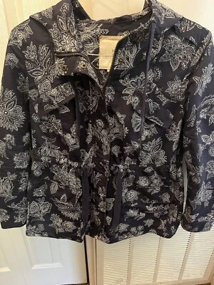 Hei Hei Blue And White Paisley Rain Jacket Size Medium - Image 1 of 4
