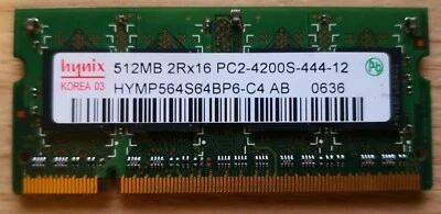 Memoria Ram Hynix HYMP564S64BP6-C4 AB 512MB DDR2 SDRAM PC2-4200 (DDR2-533) - Immagine 1 di 2