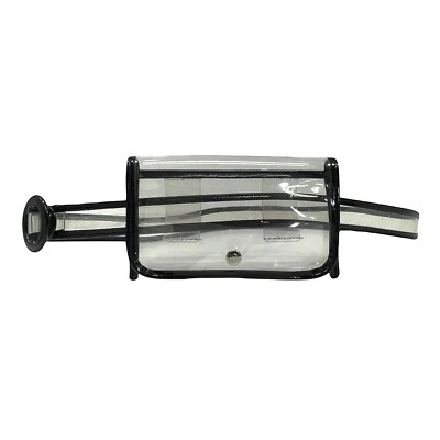 Vintage 90s Clear PVC Jelly Waist Bag City Belt Bag Convertible Clutch Handbag - Image 1 of 4