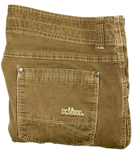 Kuhl Men's Size 38 X 32.5 Vintage Patina Dye Kanvus Jeans Pants Brown Straight  - Picture 1 of 10