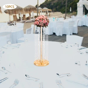 10Pcs Acrylic 60cm Flower Stand For Wedding Valentine's Day Bachelor Decoration - Picture 1 of 12