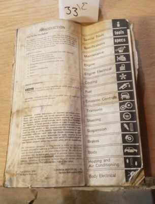 1X OEM 1983 HONDA CIVIC SERVICE TALLER MANUAL DE REPARACIÓN DE FÁBRICA  Foto 1 de 3