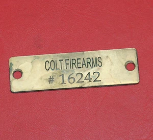 Colt Firearms Factory Tool Tag Very Rare - Picture 1 of 2