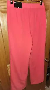 New Worthington Womens Teaberry Flat Front High Waist Wide Leg Trouser Pants 4 - Picture 1 of 11