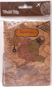 3 5×5 World Map Passport Cover Holders New  - Picture 1 of 2