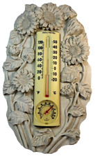 Outdoor Sunflower Wall Hanging Thermometer and Barometer