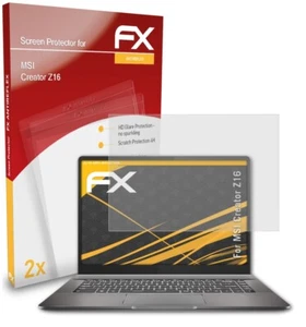 atFoliX 2x Screen Protector voor MSI Creator Z16 mat&schokbestendig - Afbeelding 1 van 9