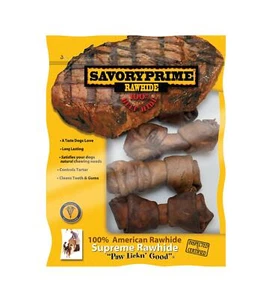 Savory Prime Supreme Rawhide Beef Bone (4 Pack), 4-5" - Picture 1 of 1