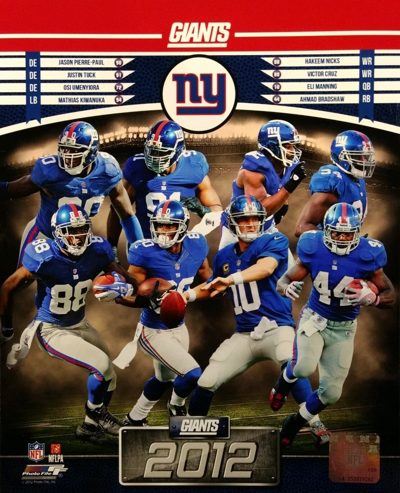 Foto compuesta del equipo New York Giants 2012 8x10 Foto 1 de 1